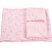 Lenjerie 3 piese patut 120x60 cm model floricele si plus minky roz